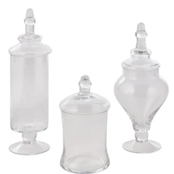 Decostar™ Glass Candy Jars with lid 3pc/set