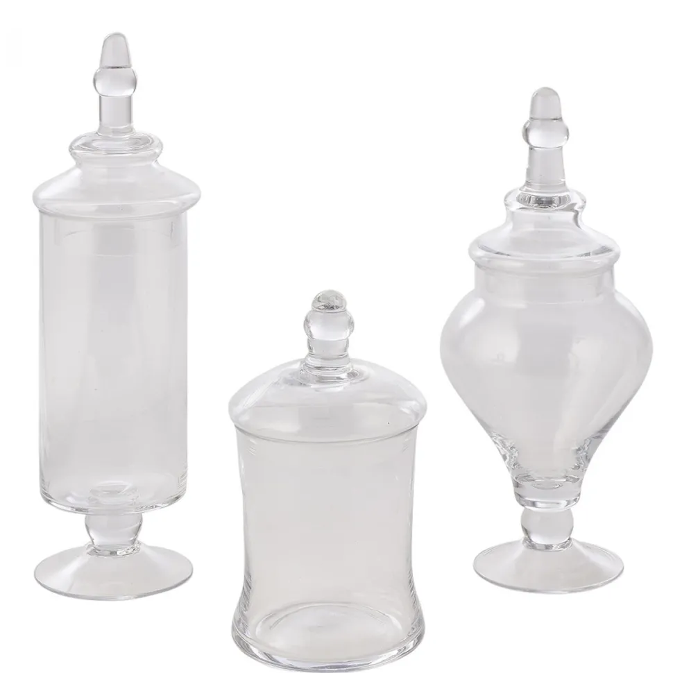 Decostar™ Glass Candy Jars with lid 3pc/set