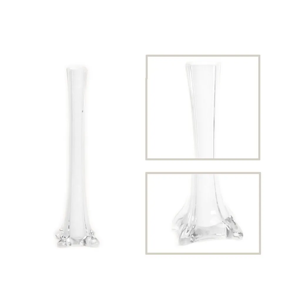 Decostar™ Glass Eiffel Tower Vase 12" - 24 Pieces - White
