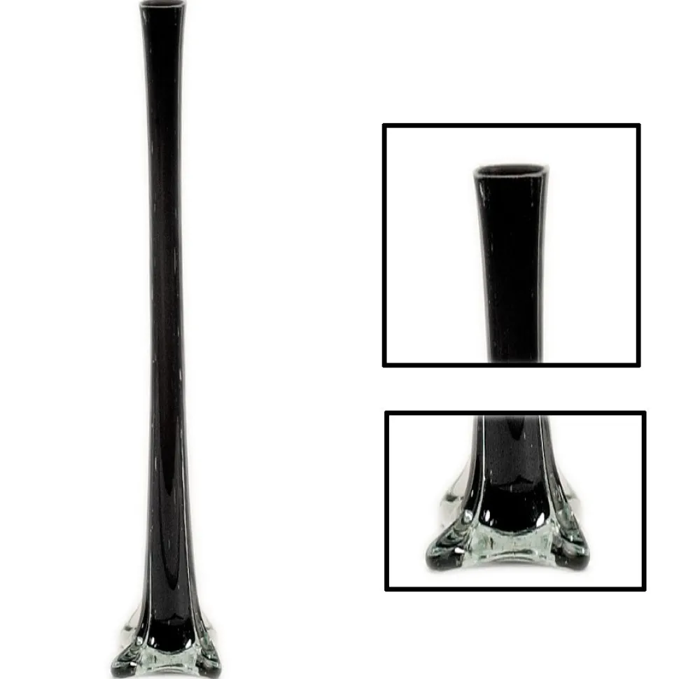 Decostar™ Glass Eiffel Tower Vase 24" - 12 Pieces - Black