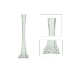 Decostar™ Glass Eiffel Tower Vase 12" - 24 Pieces - Clear