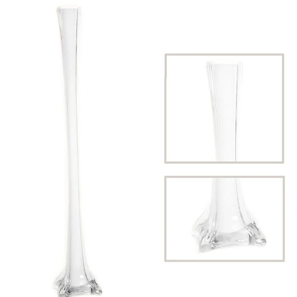 Decostar™ Glass Eiffel Tower Vase 24" - 12 Pieces - White