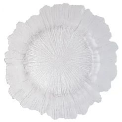 Decostar™ Glass Reef Charger Plate 13" - 8 Pack - Clear