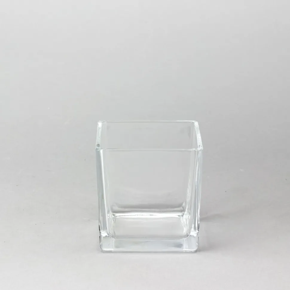 Decostar™ Glass Square Cube Vase 4"- 18 Pieces