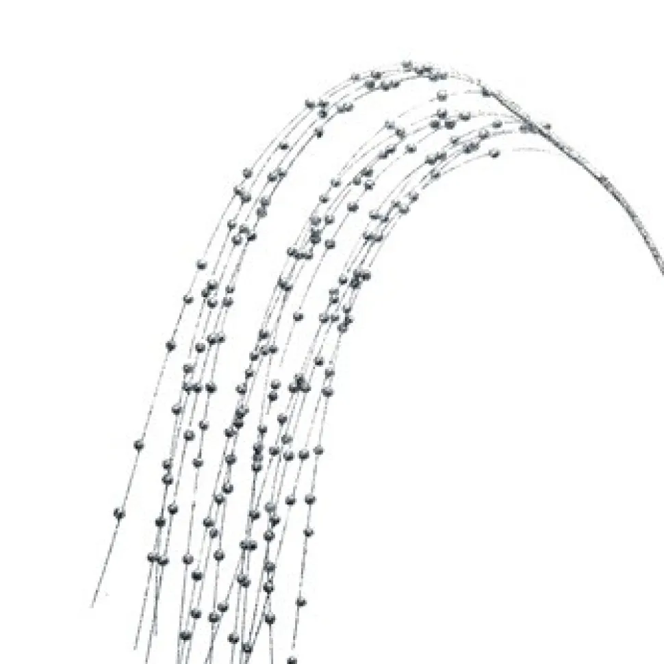 Decostar™ Glittered Hanging Berry Spray 36 ½" - 48 Pieces - Silver