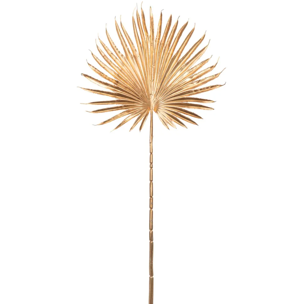 Decostar™ Gold Artificial Tropical Plant Fan Palm Leaf Branch 36"