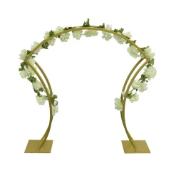DECOSTAR™ Gold Metal Wedding Tabletop Centerpiece Arch for Floral Arrangements - 3ft Tall