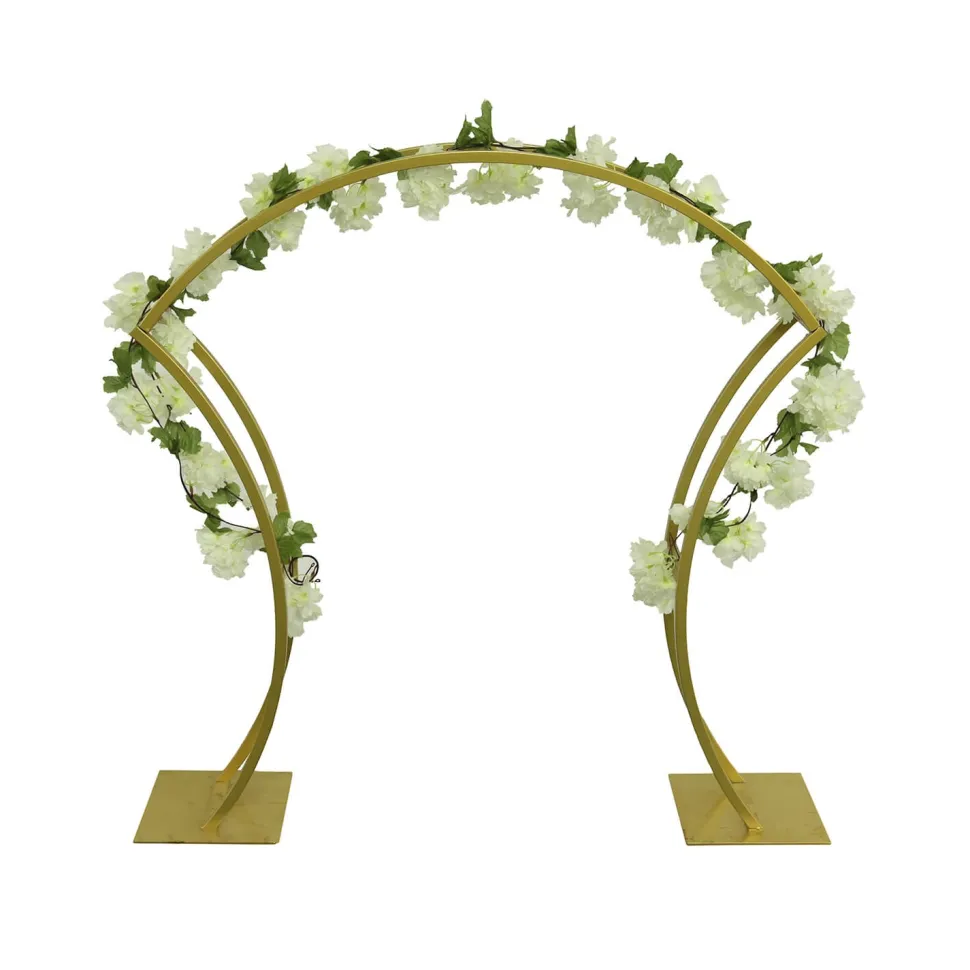 DECOSTAR™ Gold Metal Wedding Tabletop Centerpiece Arch for Floral Arrangements - 3ft Tall