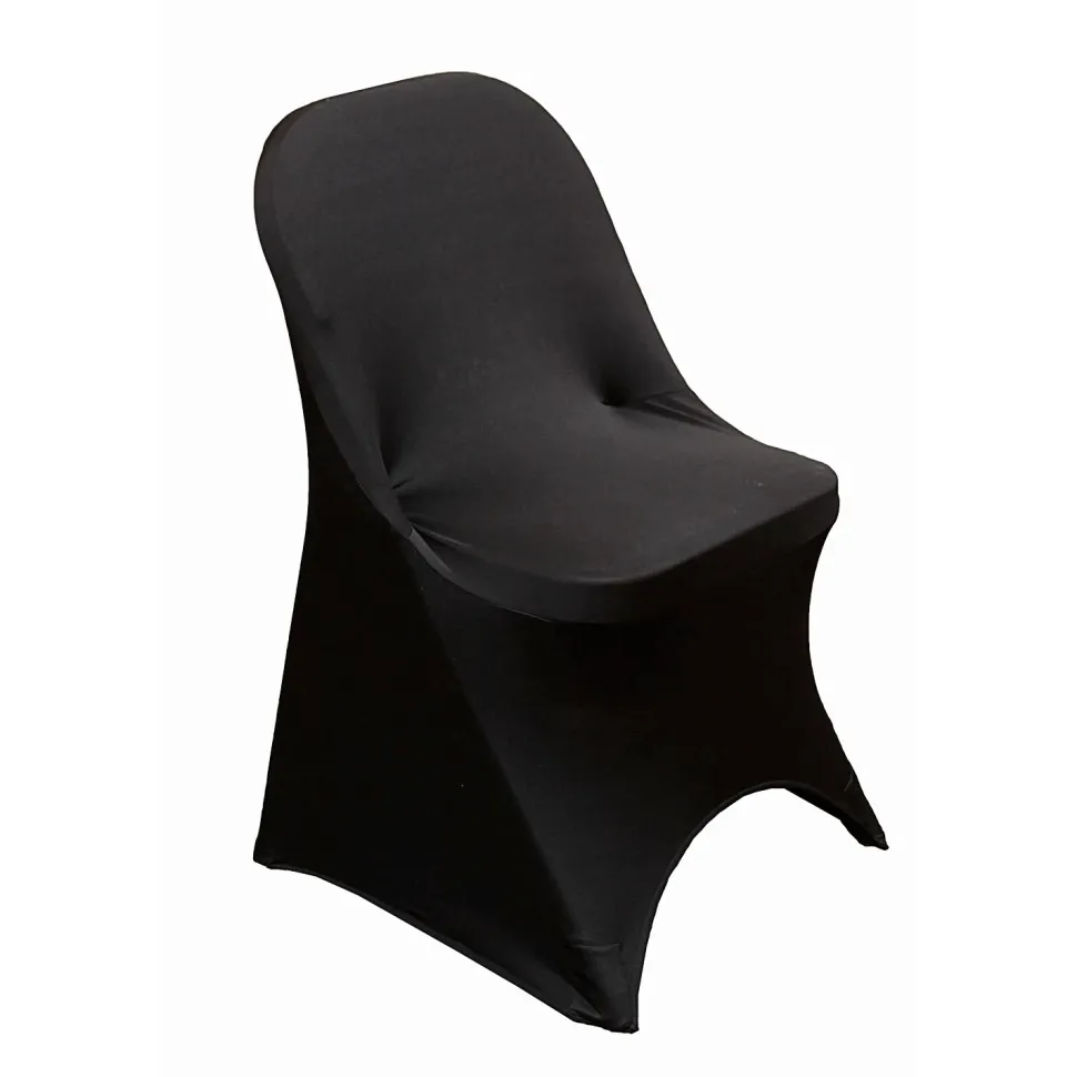 Decostar™ 200 GSM Grade A Quality Folding Chair Cover By Eastern Mills - Spandex/Lycra - Black