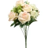 Decostar™ 12 Head Bulgarian Rose And Snow Ball Hydrangea Bush 19" - Blush