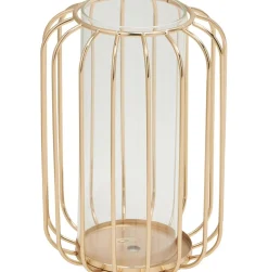 Decostar™ 8in Glass Vase With Metal Frame - Gold