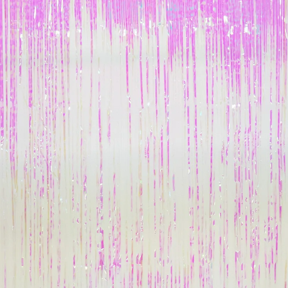 Decostar™ Iridescent Fringe Curtain 96" - White