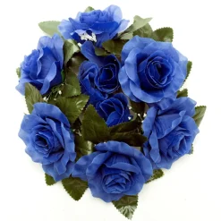 Decostar™ Large Flower Candle Rings 9" - 12 Pieces - Royal Blue