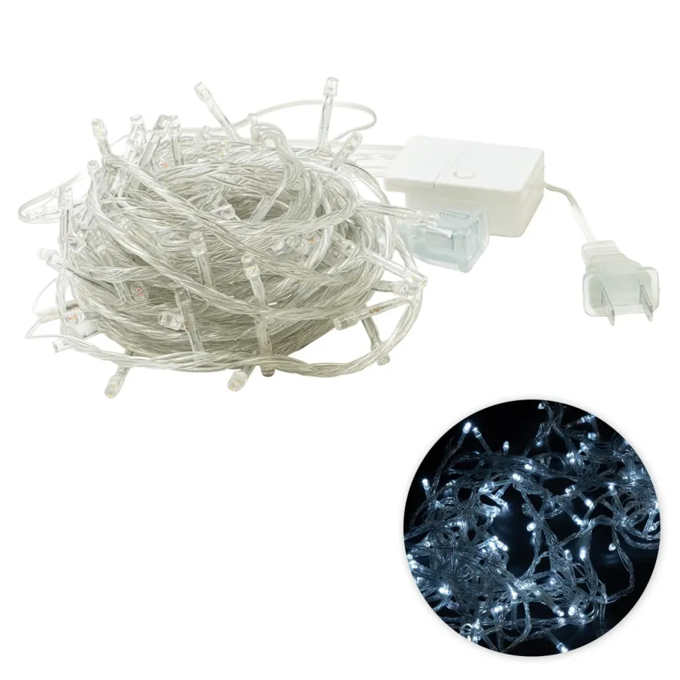 Decostar™ 100 LED Clear Wire String Light With Connector - White