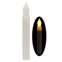 Decostar™ LED Flameless Flickering Taper Candle 6½" 12pc/box - White