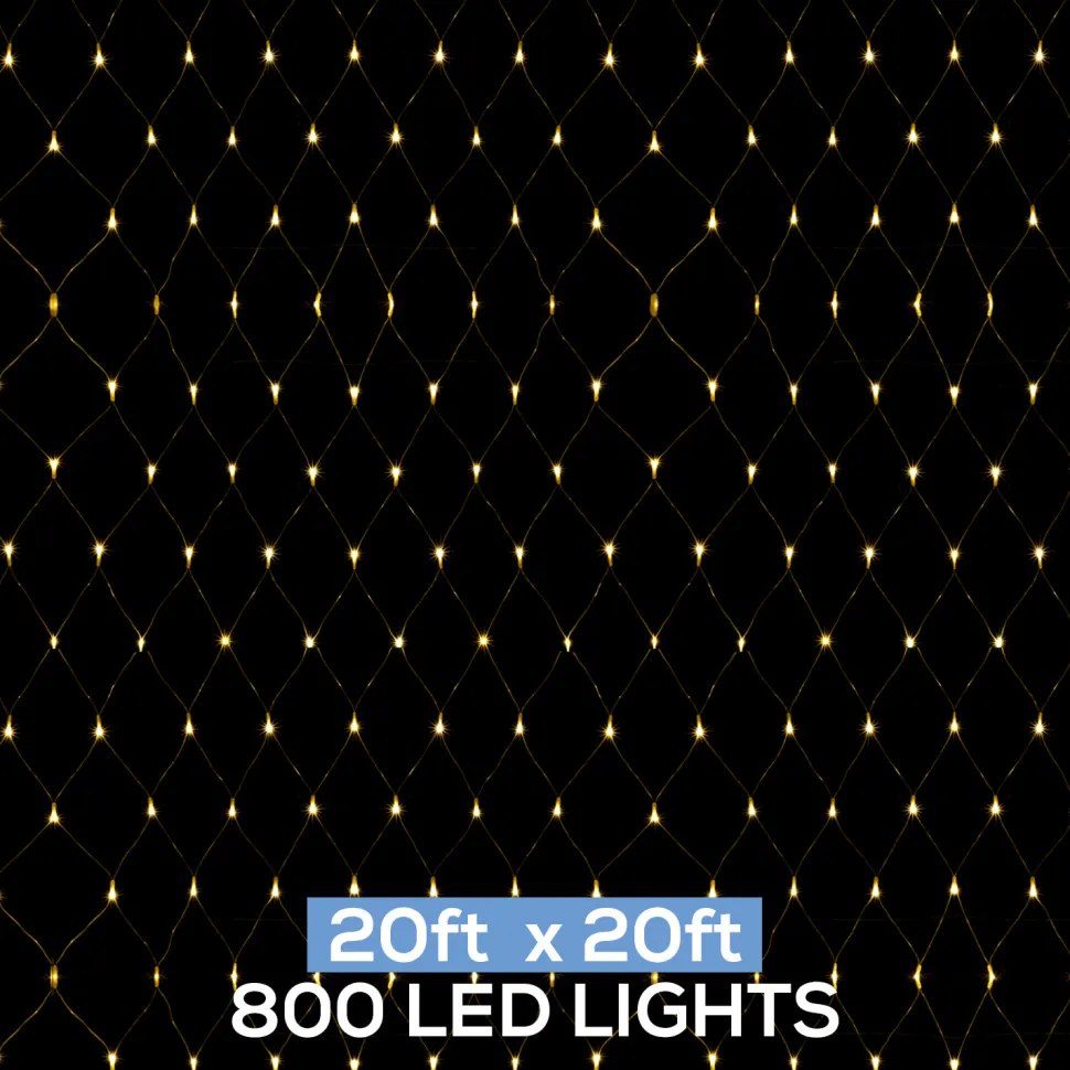 Decostar™ LED Net Lights 800LED Lights 20' x 10' - Warm White