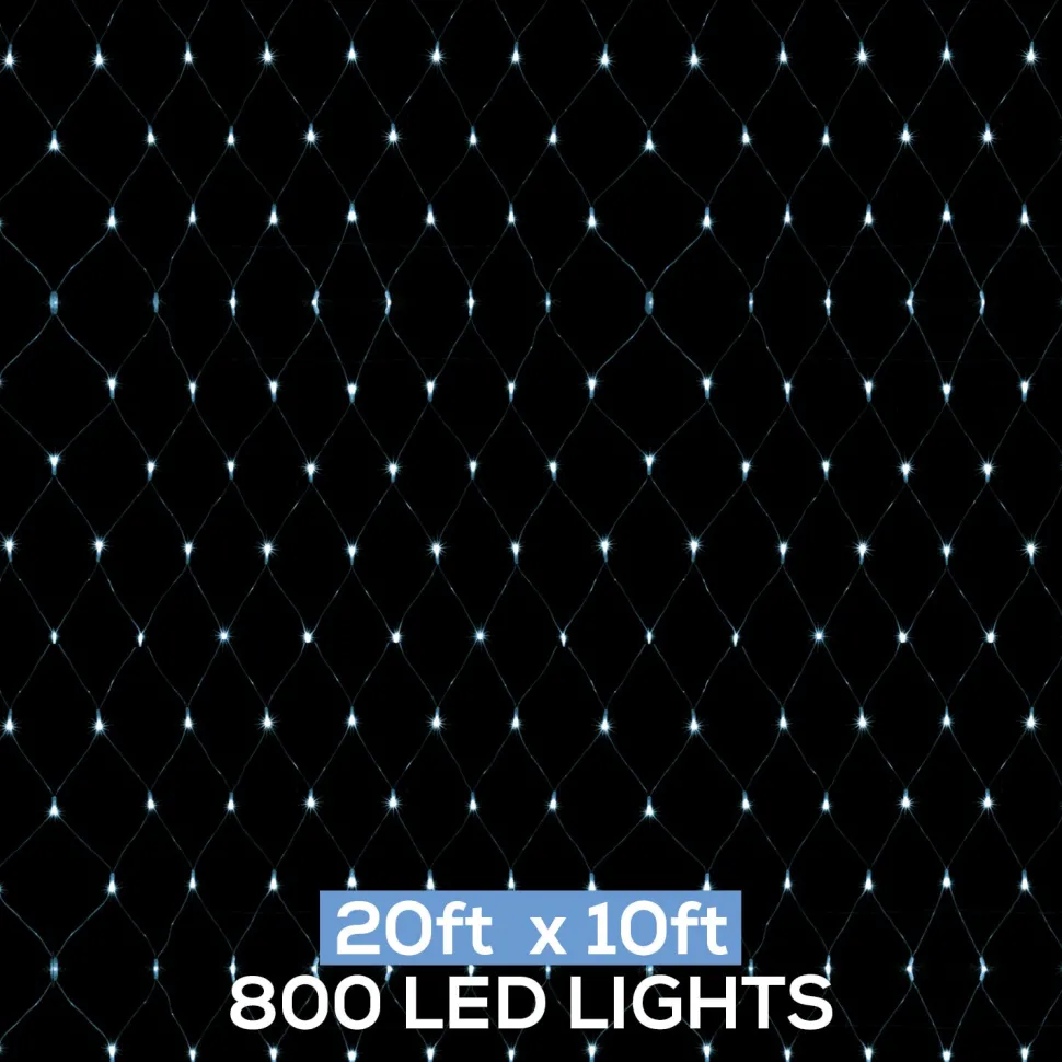 Decostar™ LED Net Lights 800LED Lights 20' x 10' - White