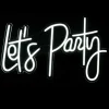 Decostar™ "Let's Party" Neon Light Sign With Hanging Chain 23"