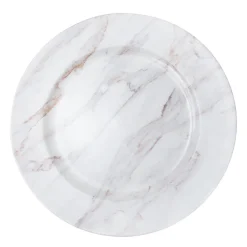 Decostar™ Marble Look Plastic Charger Plate 13" - 24 Pack