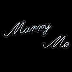 Decostar™ Marry Me Neon Light Sign With Hanging Chain 23½"