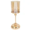 Decostar™ Metal Candle Holder With Glass Shade 12½" - Gold