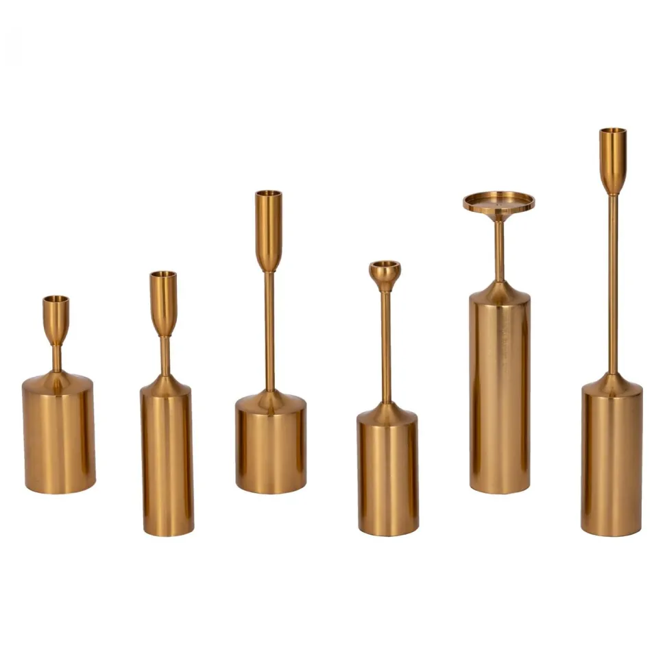 Decostar™ Metal Candle Holder Stand 6pc Set - Gold