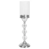 Decostar™ Metal Candle Holder With Cylinder Glass Shade 17¾" - Silver