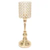 Decostar™ Metal Crystal Beaded Votive Candle Holder 15¾" - Gold
