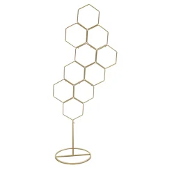 Decostar™ Metal Honeycomb Floor Display Stand 72" - Gold