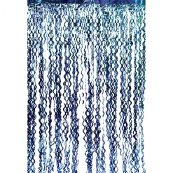 Decostar™ Metallic Curly Foil Fringe Curtain 96" - Royal Blue