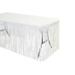 Decostar™ Metallic Foil Table Skirt 14ft - White