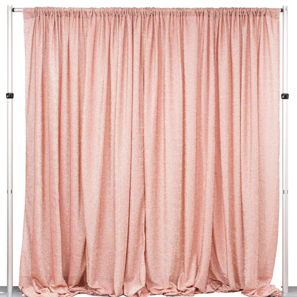 Decostar™ Metallic Spandex Curtain - 10ft Tall x 20ft Wide - Rose Gold