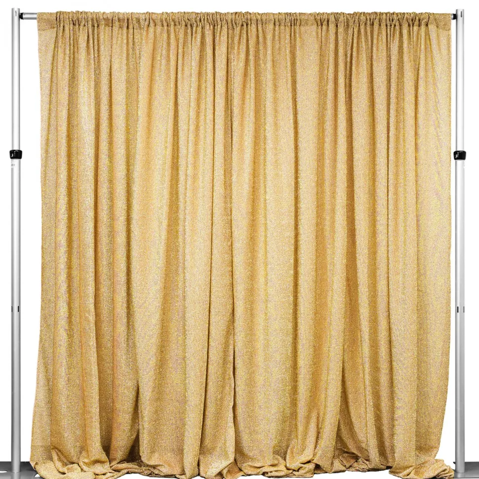 Decostar™ Metallic Spandex Curtain - 10ft Tall x 20ft Wide - Gold