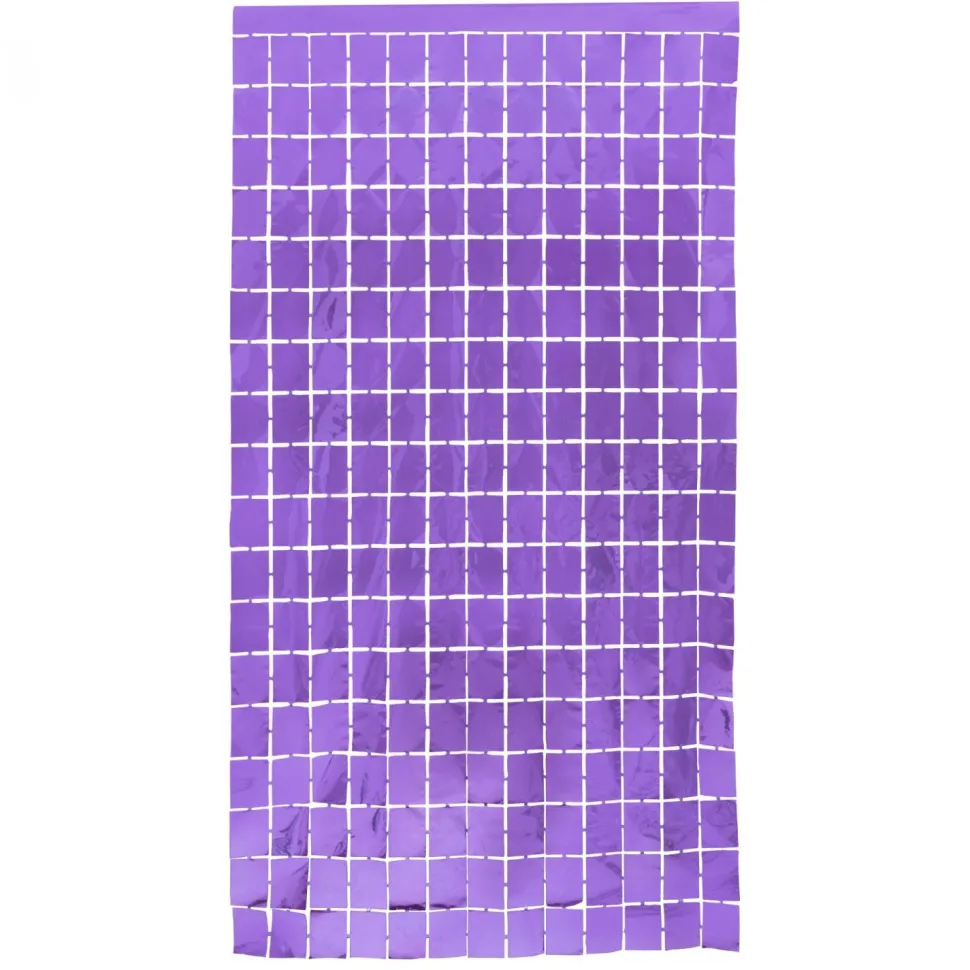 Decostar™ Metallic Square Foil Curtain 78" - Purple