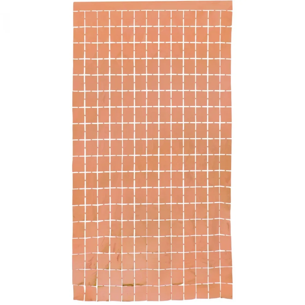 Decostar™ Metallic Square Foil Curtain 78" - Rose Gold