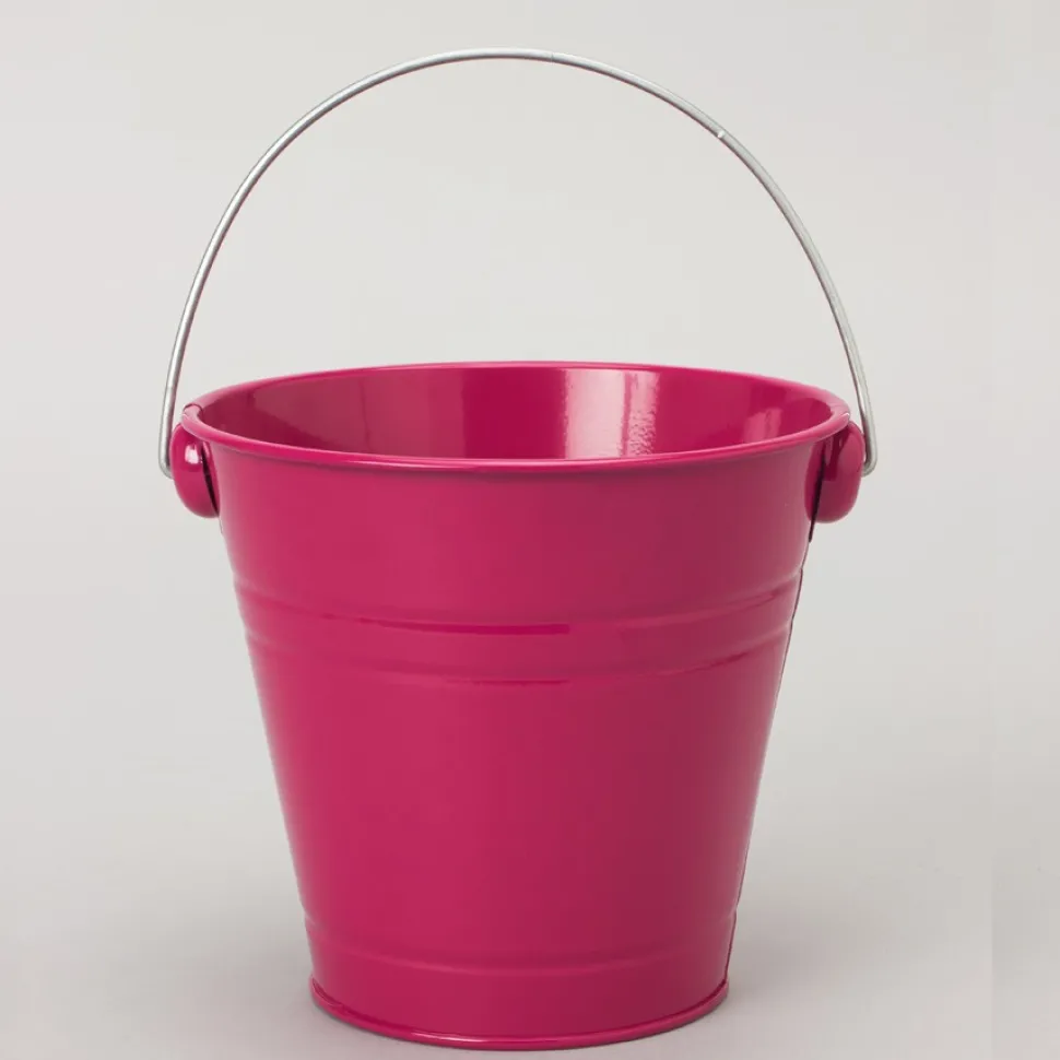 Decostar™ Metal Pail Bucket 5½ "- Fuchsia - 12 Pieces