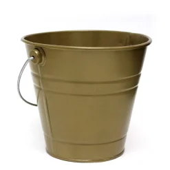 Decostar™ Metal Pail Bucket 5½ "- Gold - 12 Pieces