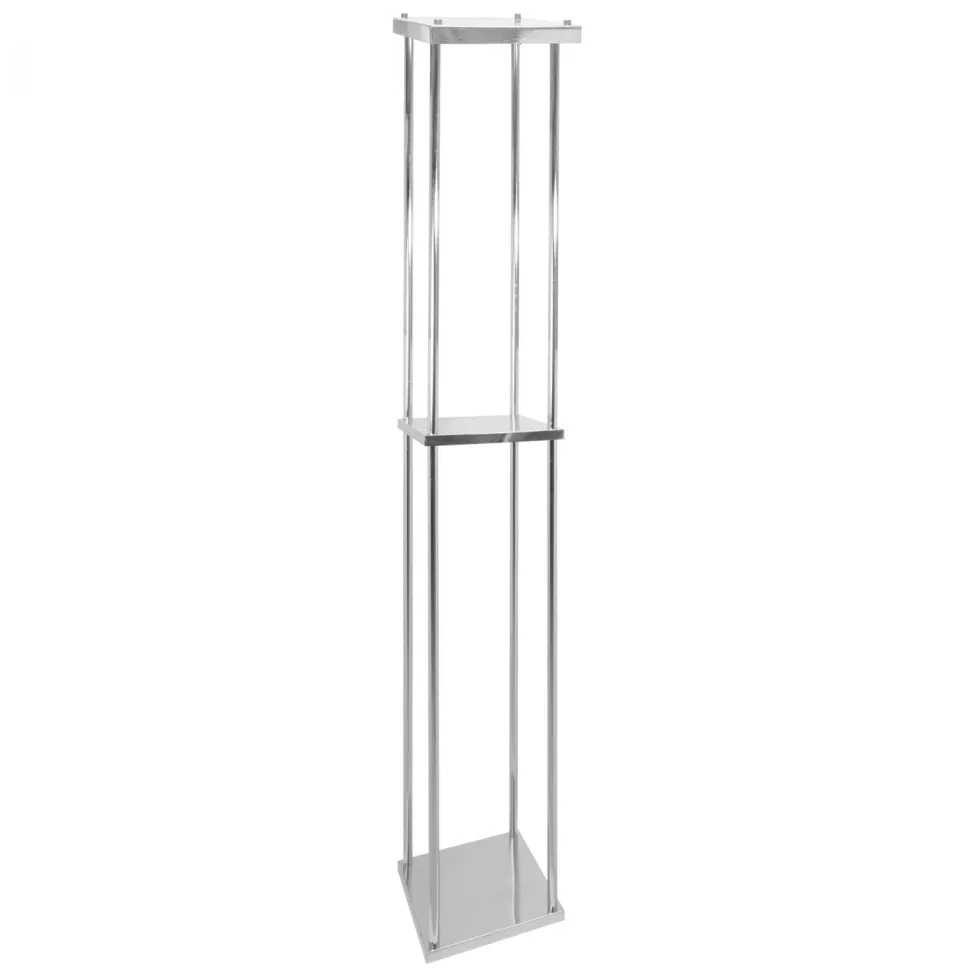 Decostar™ Metal Pillar Flower Stand with Shelf 75" - Silver