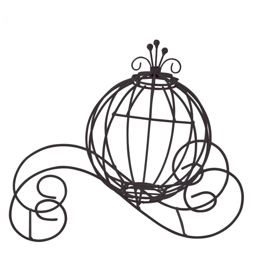 Decostar™ Metal Pumpkin Carriage - Black