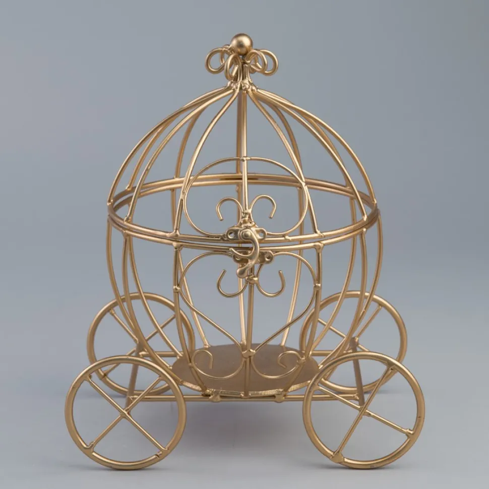 Decostar™ Metal Pumpkin Carriage - Gold