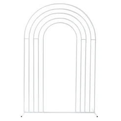 Decostar™ Metal Rainbow Multi-Tier Arch Stand 59" x 90" - Silver
