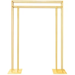 Decostar™ Metal Rectangular Frame Wedding Arch 8ft - Gold