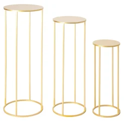 Decostar™ Metal Round Floral Stand 3pc/set - Gold
