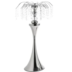 Decostar™ Metal Table Top Centerpiece with Crystal Strands 23¼"- Silver