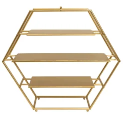 Decostar™ Metal 3 Tier Hexagon Dessert Stand - Gold