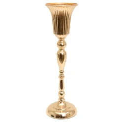 Decostar™ Metal Trumpet Floral Centerpiece 20" - Gold