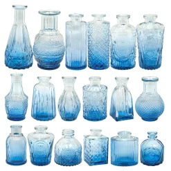 Decostar™ Mini Vintage Glass Vase Set 18pc/box - Blue