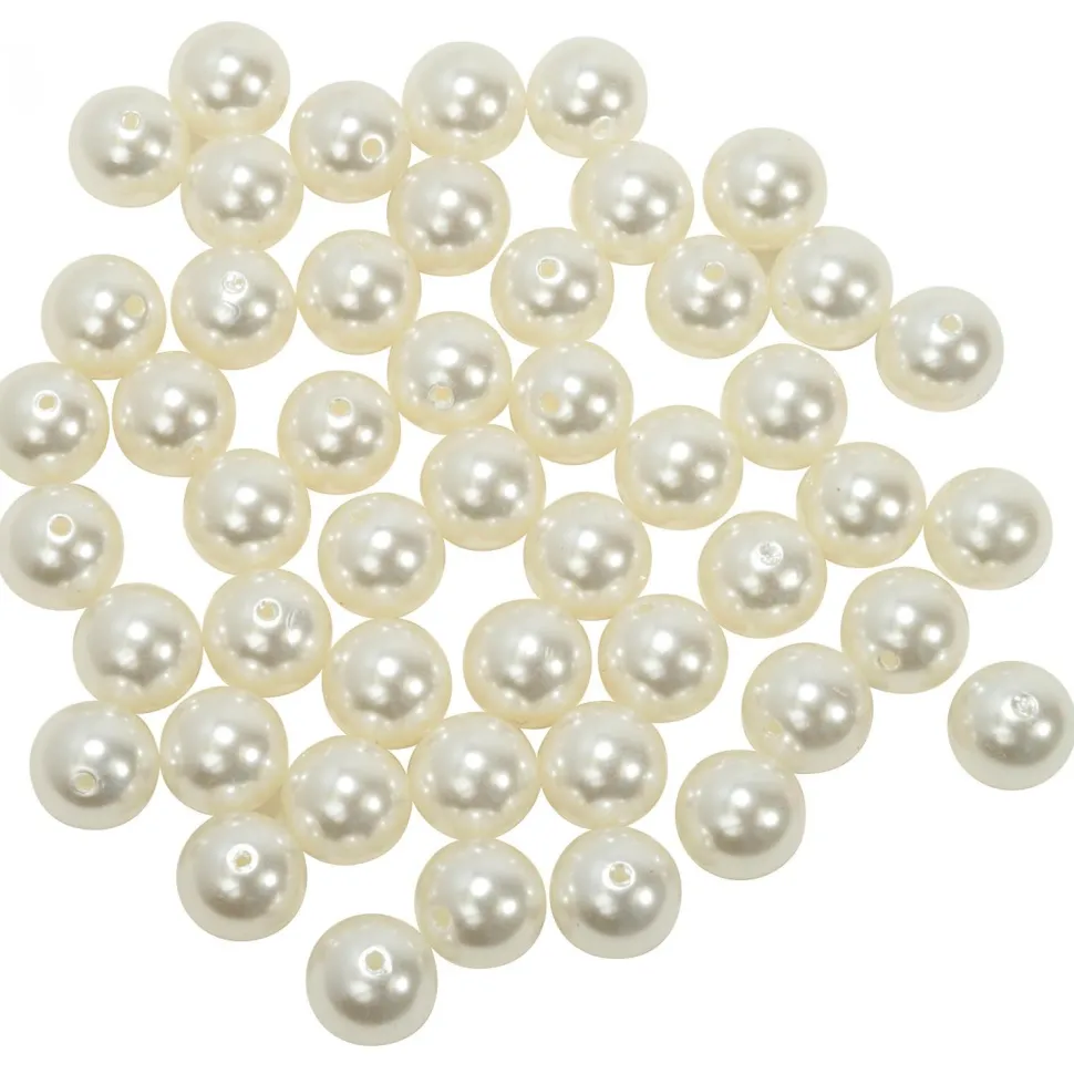Decostar™ 20mm Craft Pearl Beads With Hole 454g/Bag - Ivory