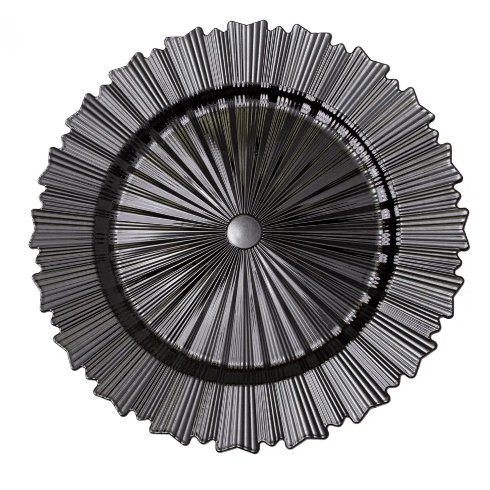 Decostar™ Modern Plastic Charger Plate 13" - 24 Pieces - Black