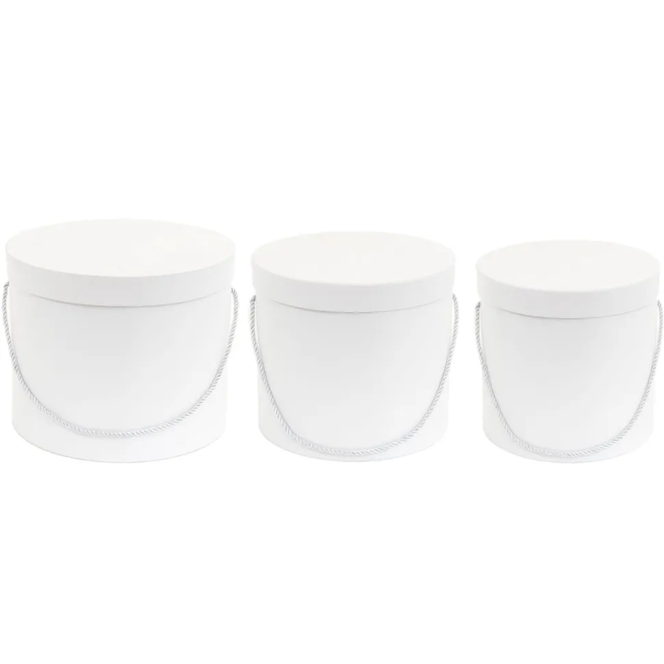 Decostar™ Nested Floral Boxes 3pc/set - All White